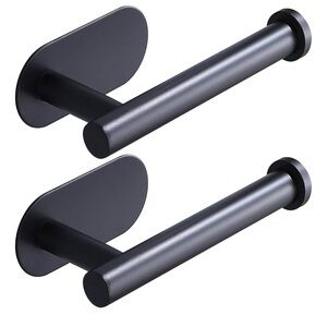 Sleek Black Wall-Mounted Toilet Paper Holders